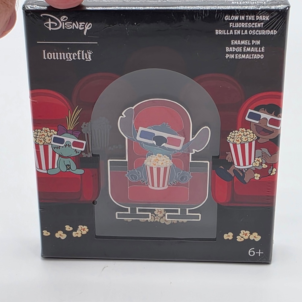 Disney Loungefly Stitch Movie Night Glow Enamel Pin Limited Edition WDPN3560